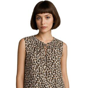 BANANA REPUBLIC Leopard Print Sleeveless Top Size M • Chic Work-to-Weekend